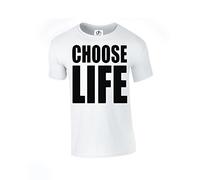 D&H Choose Life Déguisement années 80 90 Party Geek Nerd Funny Hipster Swag 4 couleurs Tshirt unisexe (ChooseLife, T-Shirt) Blanc