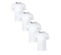 D&H CLOTHING UK Lot de 4 T-Shirts Premium Col Rond Uni Regular Fit Manches Courtes 100% Coton 180gsm M BLANC