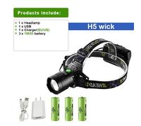 D - H5-18650 - Lampe Frontale Led À Induction 2021, Torche Rechargeable Par Usb, Super H5, Xhp90.2, 18650