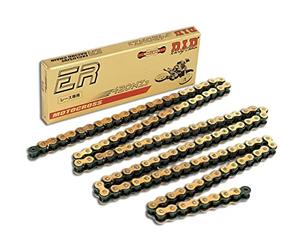 D.I.D 420NZ3GBX126RB Open Chain with Spring Link, Gold/Black
