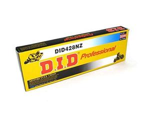 D.I.D 428NZGBX128FB Open Chain with Spring Link, Gold/Black