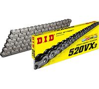 D.I.D Chaîne Did 520VX3 avec 92 Liens Noir Fermeture Rapide
