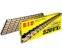 D.I.D Racing Chain Chaîne de transmission 520VX3 X-Ring 106 maillons Doré/Noir ouverte avec clip