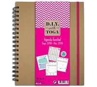 D.I.Y with Toga Agenda Familial 2018 2019, Autre, Multicolore, 21 x 24.5 x 2 cm SU114