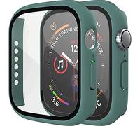 D & K Exclusives - Lot de 2 coques compatibles avec Apple Watch 45 mm, coque de protection complète avec protecteur d'écran pour homme et femme, iWatch Series 7, vert nuit