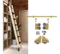 D Kit de quincaillerie pour échelle coulissante - Système d'échelle roulante de 100 à 732 cm pour intérieur/extérieur (échelle non incluse) - 300 cm de long