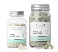 D-LAB Duo Nutrition Capillaire | 3 Mois de Complément Alimentaire Cheveux | Vitamines Vegan pour Revitalisation, Croissance et Renforcement avec Absolu de Kératine et Complexe de Pousse