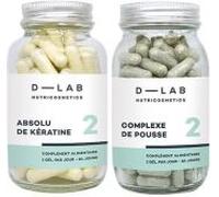 D-LAB Duo Nutrition Capillaire | 3 Mois de Complément Alimentaire Cheveux | Vitamines Vegan pour Revitalisation, Croissance et Renforcement avec Absolu de Kératine et Complexe de Pousse
