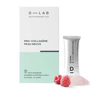 D-LAB Pro-Collagène Peau Neuve | 14 Sticks - Complément Alimentaire Anti-Âge | Réduit Visiblement les Rides, Hydrate en Profondeur avec une Formule Naturelle au Goût Framboise