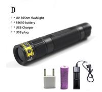 D Lampe de poche UV aste portable, 10W, 365nm, lampe noire, scorpion, détecteur d'urine pour animaux de compagnie, corps en aluminium ""Nipseyteko
