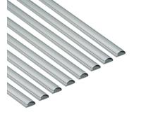 D-Line 1D3015A/8 Moulure décorative en Demi-Cercle, Goulotte électrique, Cache-Câble - 8x 30mm (Largeur) x 15mm (Hauteur) x 1m Longueurs (8-mètres) - Effet Aluminium