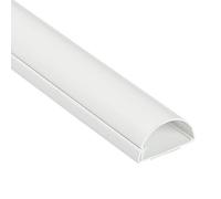 D-Line 1D4020W Mini+ Cache-câbles mural pour câbles TV, à peindre, cache-câbles demi-rond, auto-adhésif, gestion des câbles de bureau, 40 mm (l) x 20 mm (H) x 1 m de long, blanc