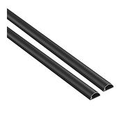 D-Line 1M2010B-2PK Moulure décorative en Demi-Cercle, Goulotte électrique, Cache-Câble - 2x 20mm (Largeur) x 10mm (Hauteur) x 1m Longueurs (2-mètres) - Noir