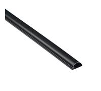 D-Line 1M2010B Moulure décorative en Demi-Cercle, Goulotte électrique, Cache-Câble - 20mm (Largeur) x 10mm (Hauteur) x 1m Longueur - Noir
