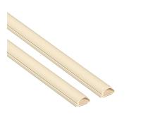 D-Line 1M2010M-2PK Moulure décorative en Demi-Cercle, Goulotte électrique, Cache-Câble - 2x 20mm (Largeur) x 10mm (Hauteur) x 1m Longueurs (2-mètres) - Crème