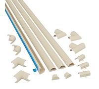 D-Line 2010KIT003 Kits de Goulottes, Cachez et Protégez les Câbles Facilement, Goulotte Décorative - 4x 20mm (Largeur) x 10mm (Hauteur) x 1m Longueurs (4-mètres) - Crème