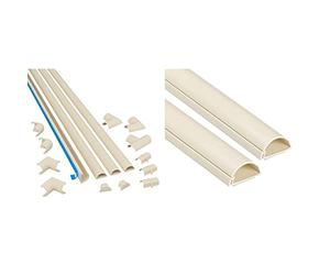 D-Line 3015KIT003 Kits de Goulottes, Cachez et Protégez Les Câbles Facilement - 4X 30mm x 15mm x 1m Longueurs & 30x15mm Moulure Décorative en Demi-Cercle | 2 x 1m Longeurs, Crème