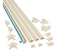 D-Line 3015KIT003 Kits de Goulottes, Cachez et Protégez les Câbles Facilement, Goulotte Décorative - 4x 30mm (Largeur) x 15mm (Hauteur) x 1m Longueurs (4-mètres) - Crème
