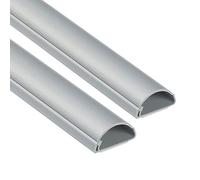 D-Line 30x15mm Moulure Décorative en Demi-Cercle | 1D3015A-2PK | Goulotte Électrique | Cache-Câble | 2 x 1m Longeurs, Effet Aluminium