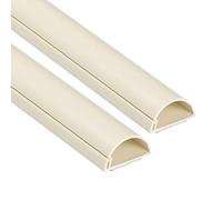 D-Line 30x15mm Moulure Décorative en Demi-Cercle | 1D3015M-2PK | Goulotte Électrique | Cache-Câble | 2 x 1m Longeurs, Crème