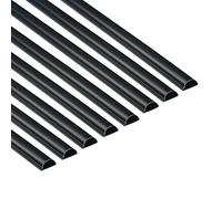 D-Line 30x15mm Moulure Décorative en Demi-Cercle, Goulotte Électrique, Cache-Câble - 8x 1m Longueurs (8-Meter Multipack) - Noir 1D3015B/8