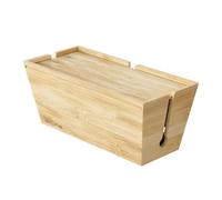 D-Line Boîte à Câbles en Bambou Boîte de Rangement Naturelle pour Multiprises et Fils Organiseur avec Couvercle Coulissant Solution Élégante pour Cacher Les Câbles