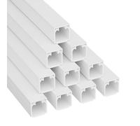 D-Line Goulotte Carrée, Cache-câble auto-adhésif, Gestion et masquage de câbles simples - 10 x 16 mm (L) x 16mm (H) - sections de 1 mètre (Multipack 10 mètres) - Blanc