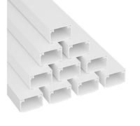 D-Line Goulotte Carrée, Cache-câble auto-adhésif, Gestion et masquage de câbles simples - 10 x 25 mm (L) x 16mm (H) - sections de 1 mètre (Multipack 10 mètres) - Blanc