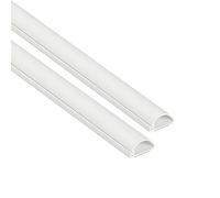 D-Line 1M2010W-2PK Moulure décorative en Demi-Cercle, Goulotte électrique, Cache-Câble - 2x 20mm (Largeur) x 10mm (Hauteur) x 1m Longueurs (2-mètres) - Blanc