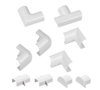 D-Line Kit d’Accessoires pour Goulotte 30x15mm - 10 Pièces - 2X Angles Externes, 2X Angles Internes, 1x Angles Plats, 1x T Égaux, 3X Raccords, 2X Embouts - Blanc