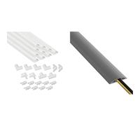 D-Line Kits de Goulottes, Cachez et Protégez Les Câbles Facilement & Passe Câble Sol D’Usage Léger| CC-2 | Cachez et Protégez Les Câbles et Évitez Les Risques | 60mm x 12mm