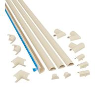D-Line Kits de Goulottes et Raccords| 3015KIT003 | Cachez et Protégez les Câbles Facilement | Goulotte Décorative | Crème