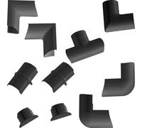 Raccords à clipser pour D-Line goulotte moulure Mini | Joindre plusieurs goulottes de 30x15mm | Multipack de 10 pièces raccords de goulotte électrique | Noir