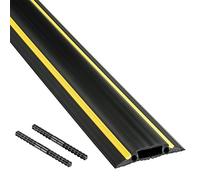 D-Line FC83H/9M Passe Câble Sol, Passage Plancher, Liégeable Goulotte de Sol, Prévient les Accidents - Cavité du Câble = 30mm (Largeur) x 10mm (Hauteur) - 9m Longueur - Noir avec Rayure Jaune