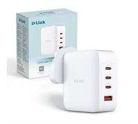 D-Link DCP-101 Chargeur USB GaN 100W - Bloc d’Alimentation Rapide 4 Ports avec USB-C PD 3.0 & QC 4.0 - Compact pour PC Portable, Smartphone & Tablette - Fiche EU