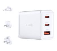 D-Link DCP-651 adaptateur secteur - GaN - 2 x USB-C, USB type A - 65 watt