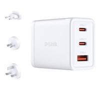 DCP-651 - Adaptateur secteur - GaN - 65 Watt - 5 A - PD 3.0, QC 4.0 - 3 connecteurs de sortie (2 x USB-C, USB type A)