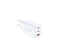 DCP-651 - Adaptateur secteur - GaN - 65 Watt - 5 A - PD 3.0, QC 4.0 - 3 connecteurs de sortie (2 x USB-C, USB type A)