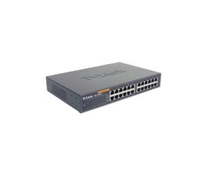 D-Link DES-1024D/E : Switch non-géré 24 ports RJ-45 10/100 Mbps, standards IEEE 802.3/3u/3x, Full Duplex, MAC 8000 entrées, dimensions 280x180x44 mm