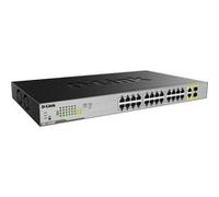D-Link Commutateur réseau DGS-1026MP – non géré, 24 ports Gigabit PoE 370W +2 SFP, Noir/Gris
