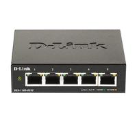 D-Link DGS-1100-05V2 Switch administrable Smart Gigabit 5 ports avec prise en charge VLAN, fonctionnalités de couche 2, QoS, 802.3az EEE, sans ventilateur