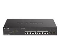 D-Link DGS-1100-10MPV2/E Switch Smart Gigabit POE avec 8 Ports PoE, Budget PoE 130 W, 802.3af / at, 2 Ports SFP, VLAN, fonctionnalités de Couche 2, QoS, 802.3az EEE - Cordon d'alimentation UE