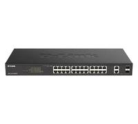 D-Link DGS 1100-26MPV2 - Commutateur - intelligent - 24 x 10/100/1000 (PoE+) + 2 x SFP Gigabit combiné - Montable sur rack - PoE+ (370 W)
