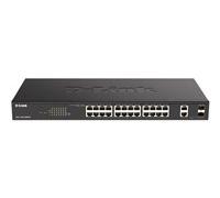 D-Link DGS 1100-26MPV2 - Commutateur - intelligent - 24 x 10/100/1000 (PoE+) + 2 x SFP Gigabit combiné - Montable sur rack - PoE+ (370 W)