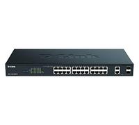 D-Link DGS-1100-26MPV2/E Switch administrable Gigabit PoE 26 Ports avec 24 Ports PoE, Budget PoE de 370W, 802.3af/at, VLAN, fonctionnalités de Couche 2, QoS, 802.3az EEE - Cordon d'alimentation UE