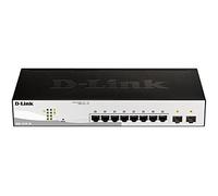 D-Link DGS-1210-10/ESwitch Smart+ 8 Ports Gigabit + 2 Ports SFPF - Cordon d'alimentation UE Uniquement DGS-1210-10/E Noir/Gris