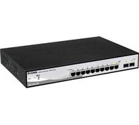 D-LINK DGS-1210-10P, Commutateur Gigabit Smart III avec 8 ports PoE 10/100/1000Base-T et 2 ports combo 1000Base-T/MiniGBIC (SFP), contrôle de flux 802.3x, Port Trunking, VLAN 802.1Q, files d'attente p