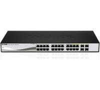 D-LINK DGS-1210-20, Commutateur intelligent Gigabit avec 16 ports 10/100/1000Base-T et 4 ports Gigabit MiniGBIC (SFP), Contrôle de flux 802.3x, Agrégation de liens 802.3ad, VLAN 802.1Q, Files d'attent