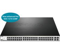 Switch réseau D-LINK DGS 1210-52MP - Commutateur - intelligent - 48 x 10/100/1000 (PoE) + 4 x combo Gigabit - de bureau, Montable sur rack - PoE (370 W)