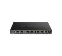 D-Link DGS-1250-52XMP/E, 52-Port Layer 2/3 Smart Gigabit Switch (48x BaseT PoE+ Port, 4X 10G SFP+) - Cordon d'alimentation UE Uniquement